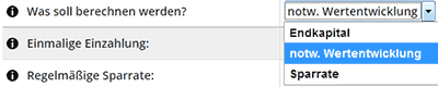 auswahl wertentwicklung